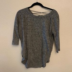 Express Gray and Black 3/4 Sleeve Sweater Size XS